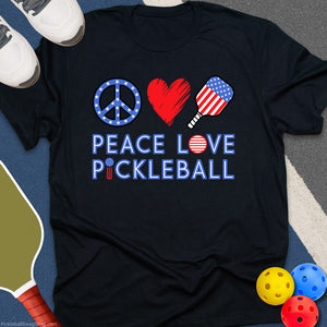 USA Peace Love Pickleball T-Shirt