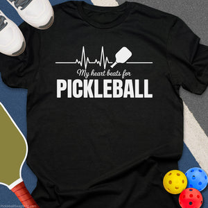 Heart Beats Pickleball Life T-Shirt