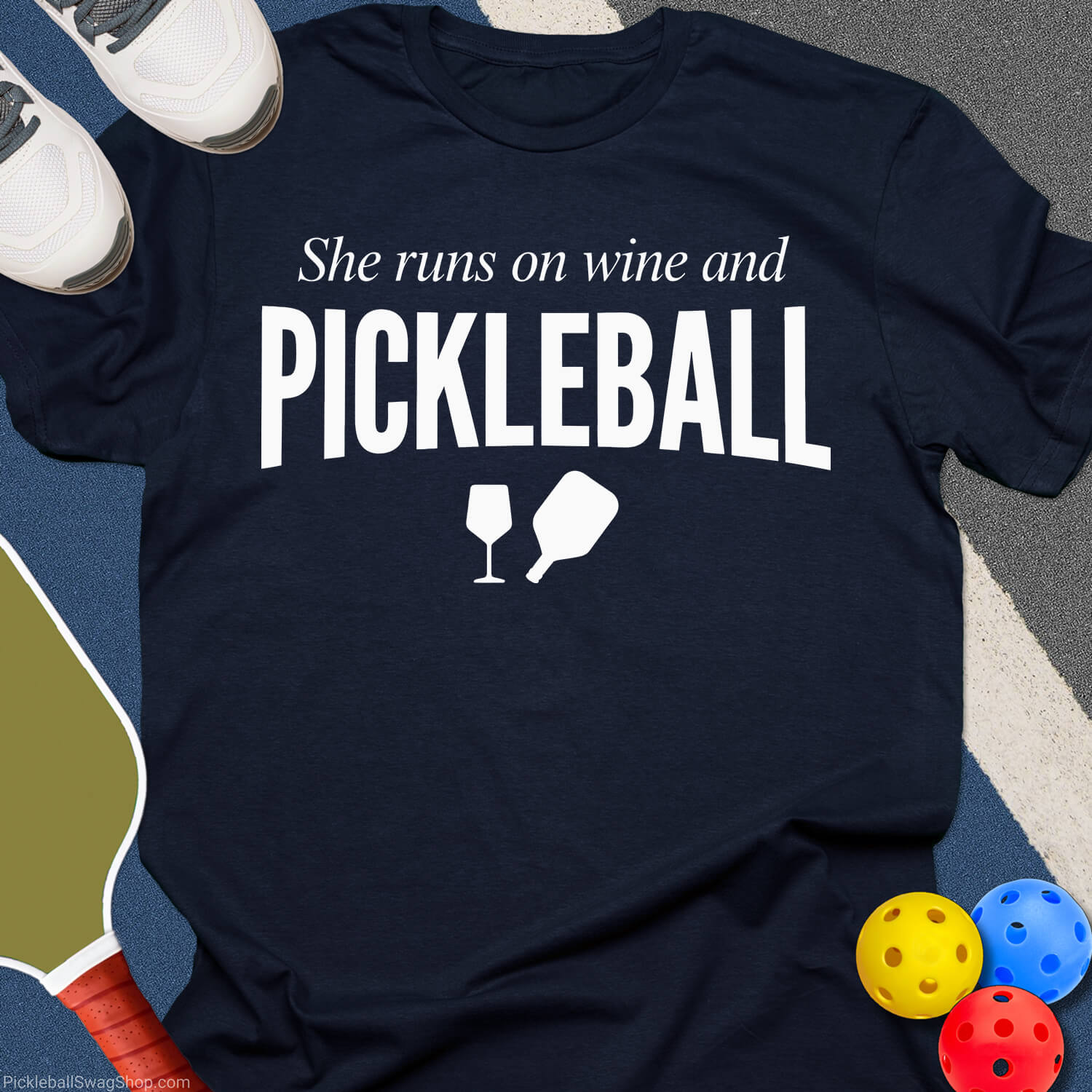 Wine & Pickleball Women T-Shirt