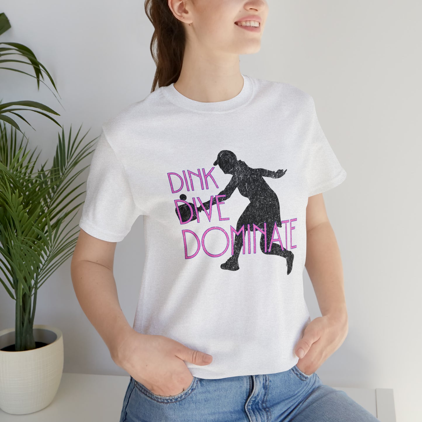 Dink, Dive, Dominate - Pickleball Player Silhouette T-Shirt