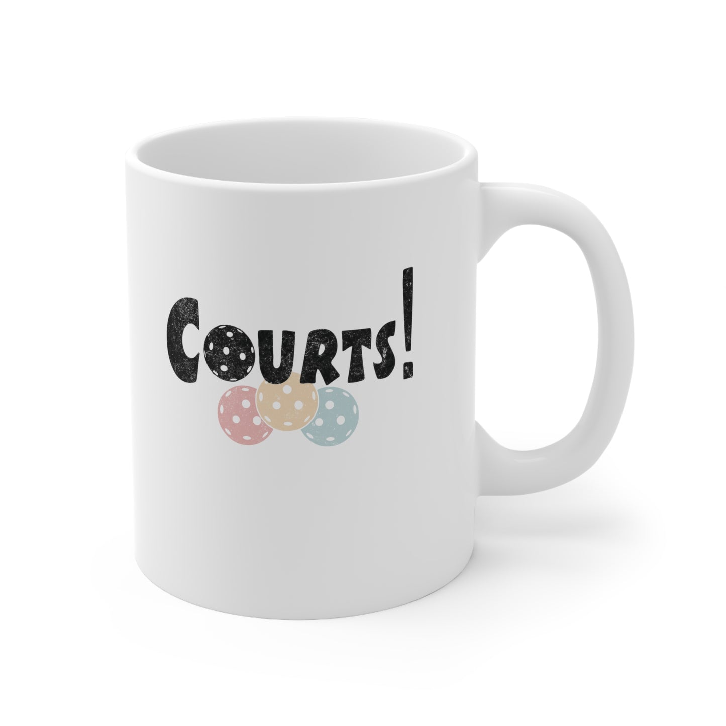 "Courts" Retro Pickleball Enthusiast Ceramic Mug