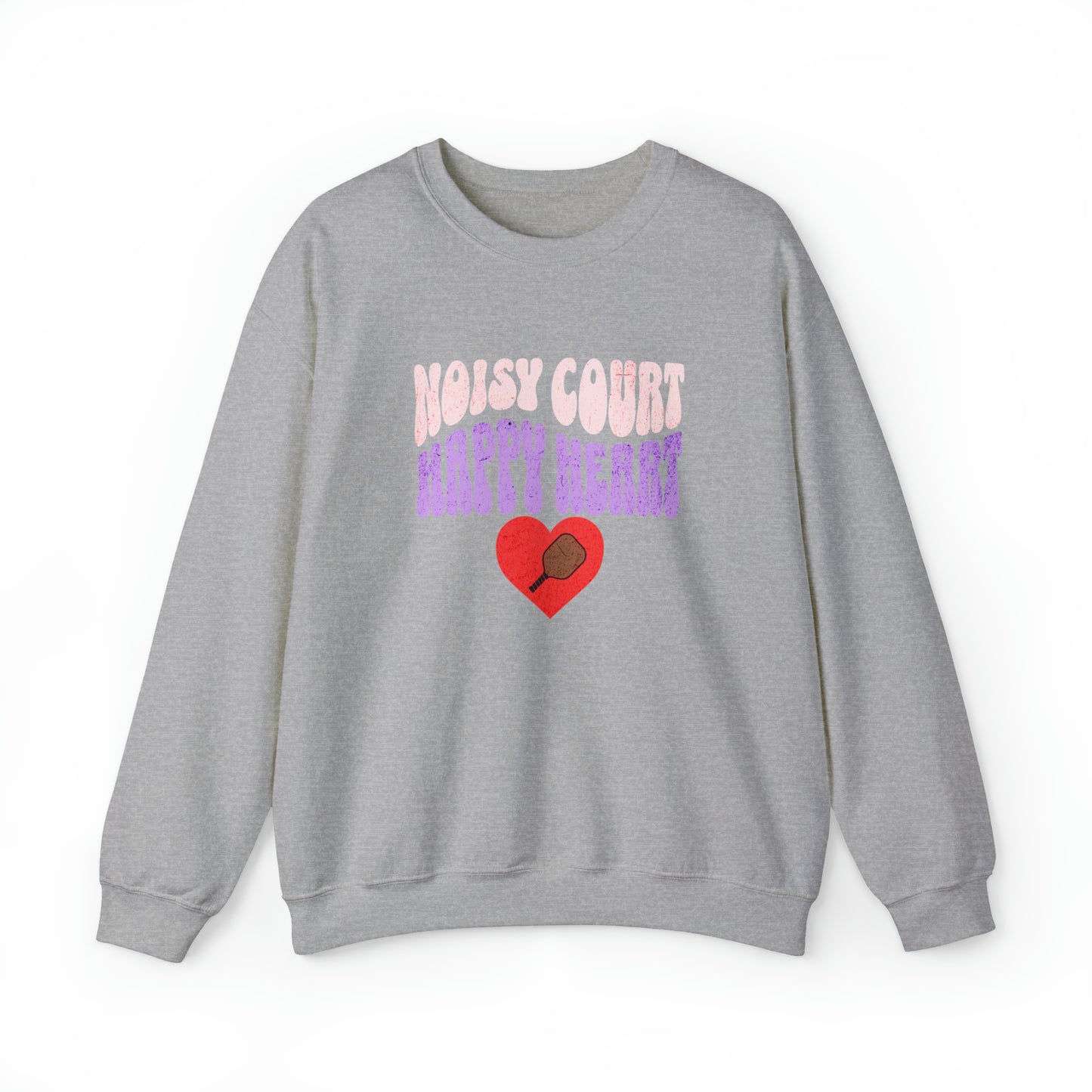 Noisey Court, Happy Heart Pickleball Noise Sweatshirt