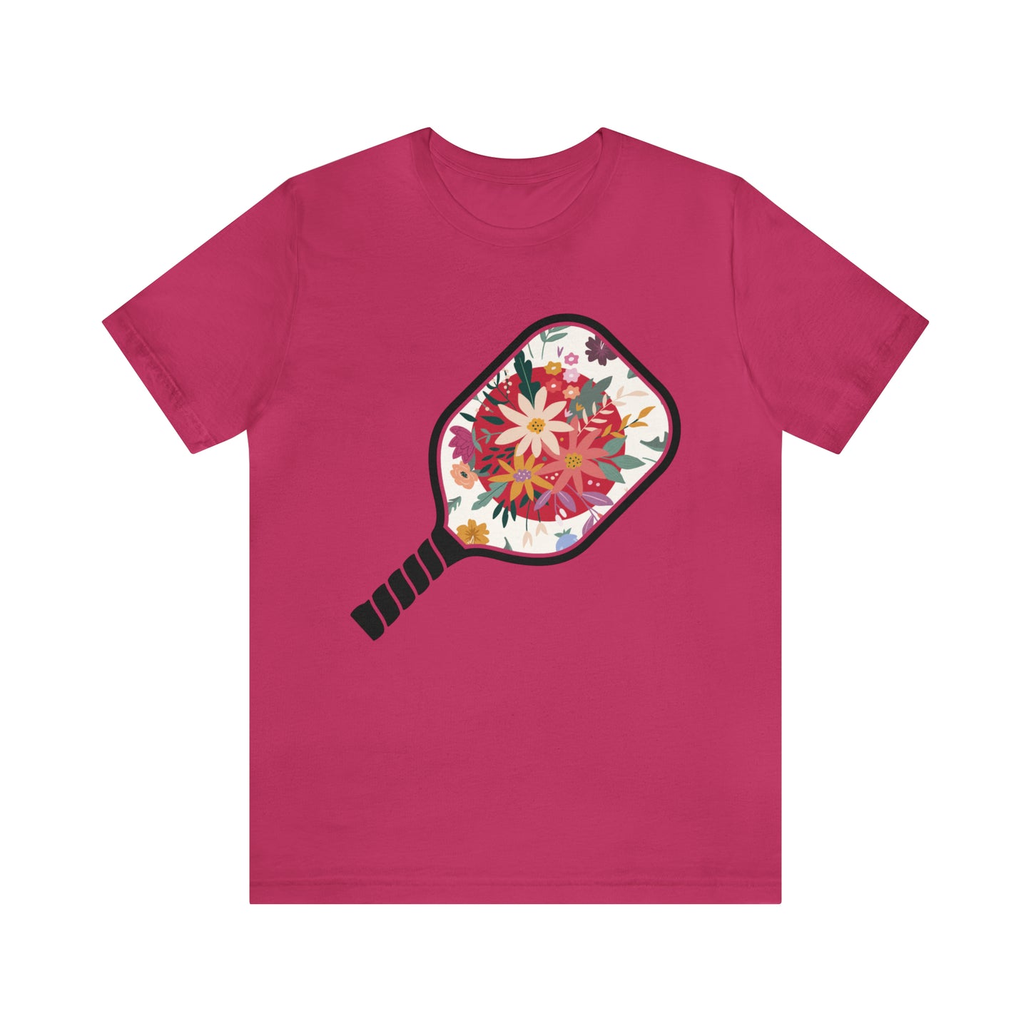 Floral Pickleball Paddle Unisex T-Shirt