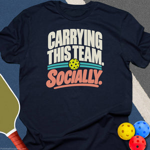 Carrying This Team Socially T-Shirt - Navy