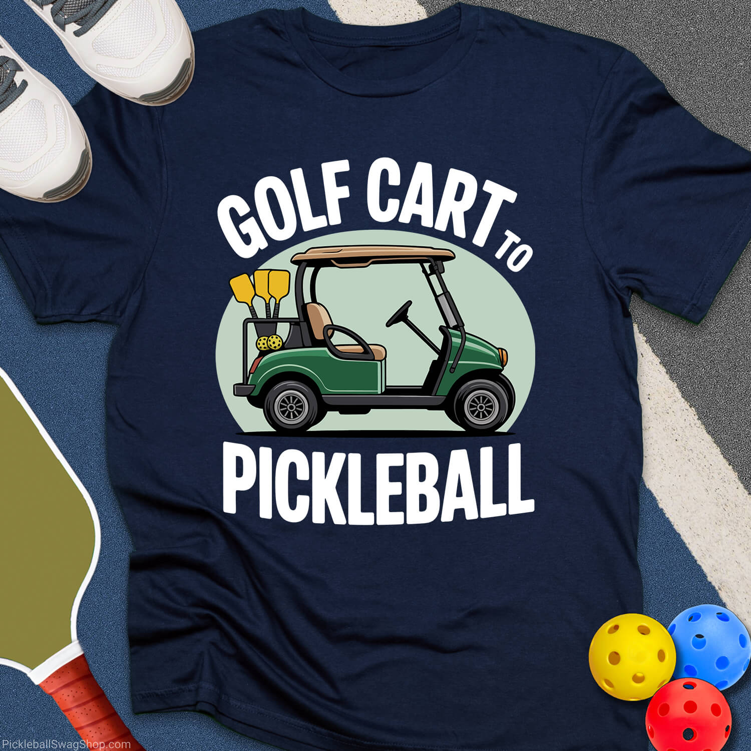 Golf Cart to Pickleball T-Shirt
