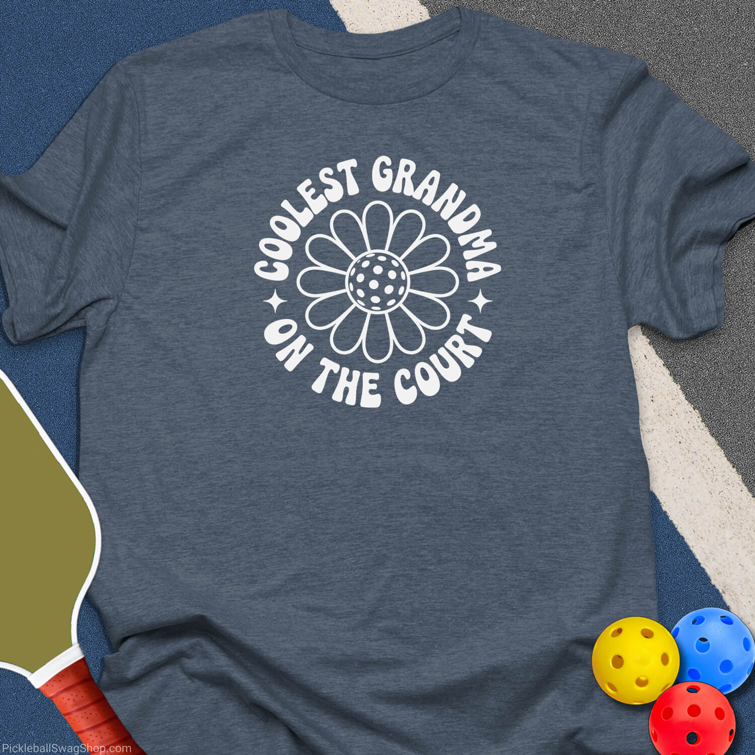 Coolest Grandma T-Shirt - Heather Indigo