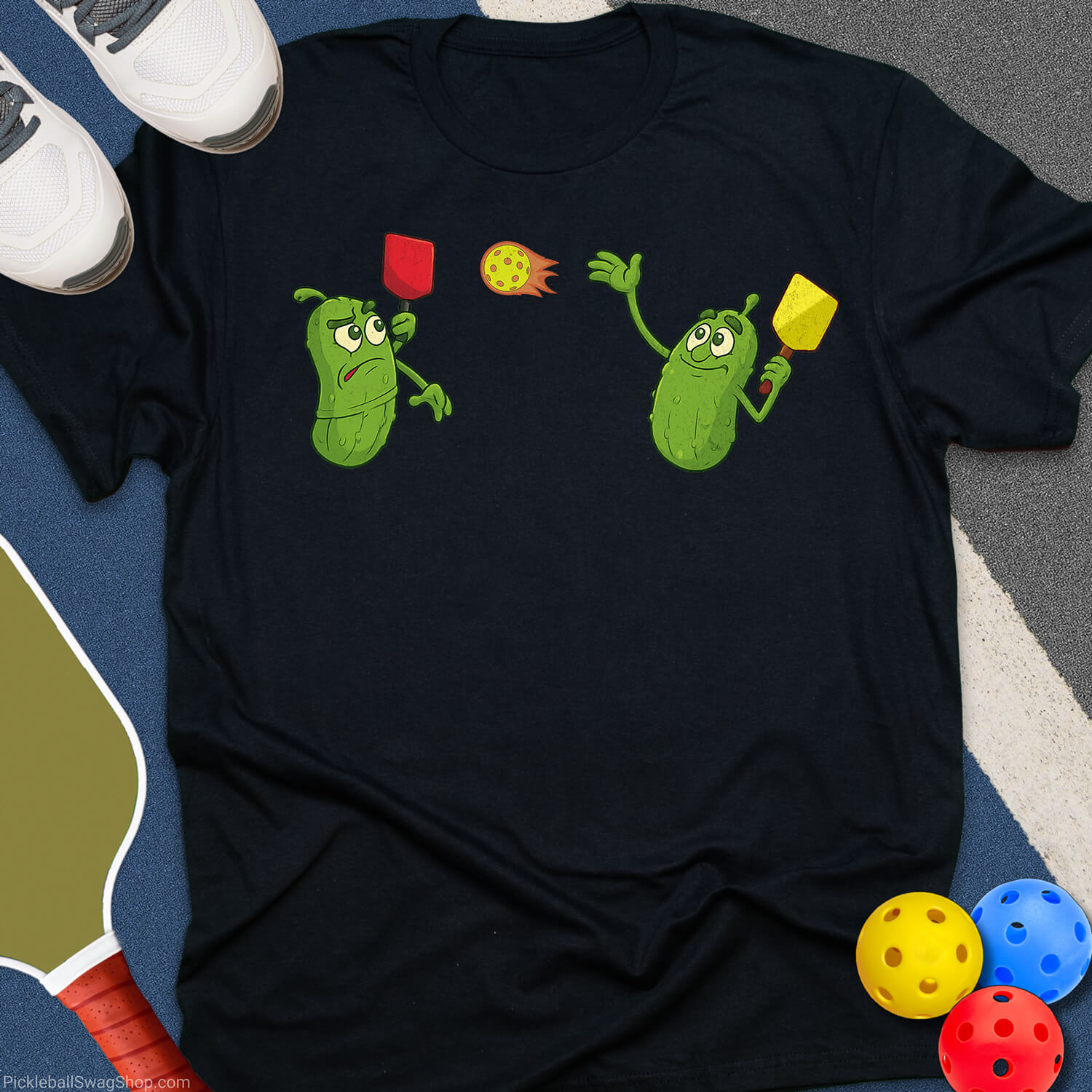 Pickles Playing Pickleball T-Shirt