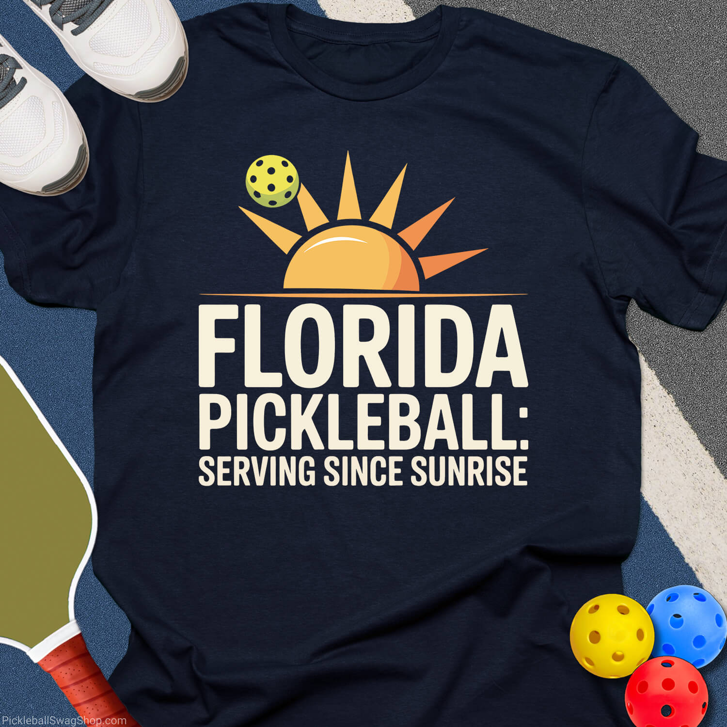 Florida Pickleball Serving T-Shirt