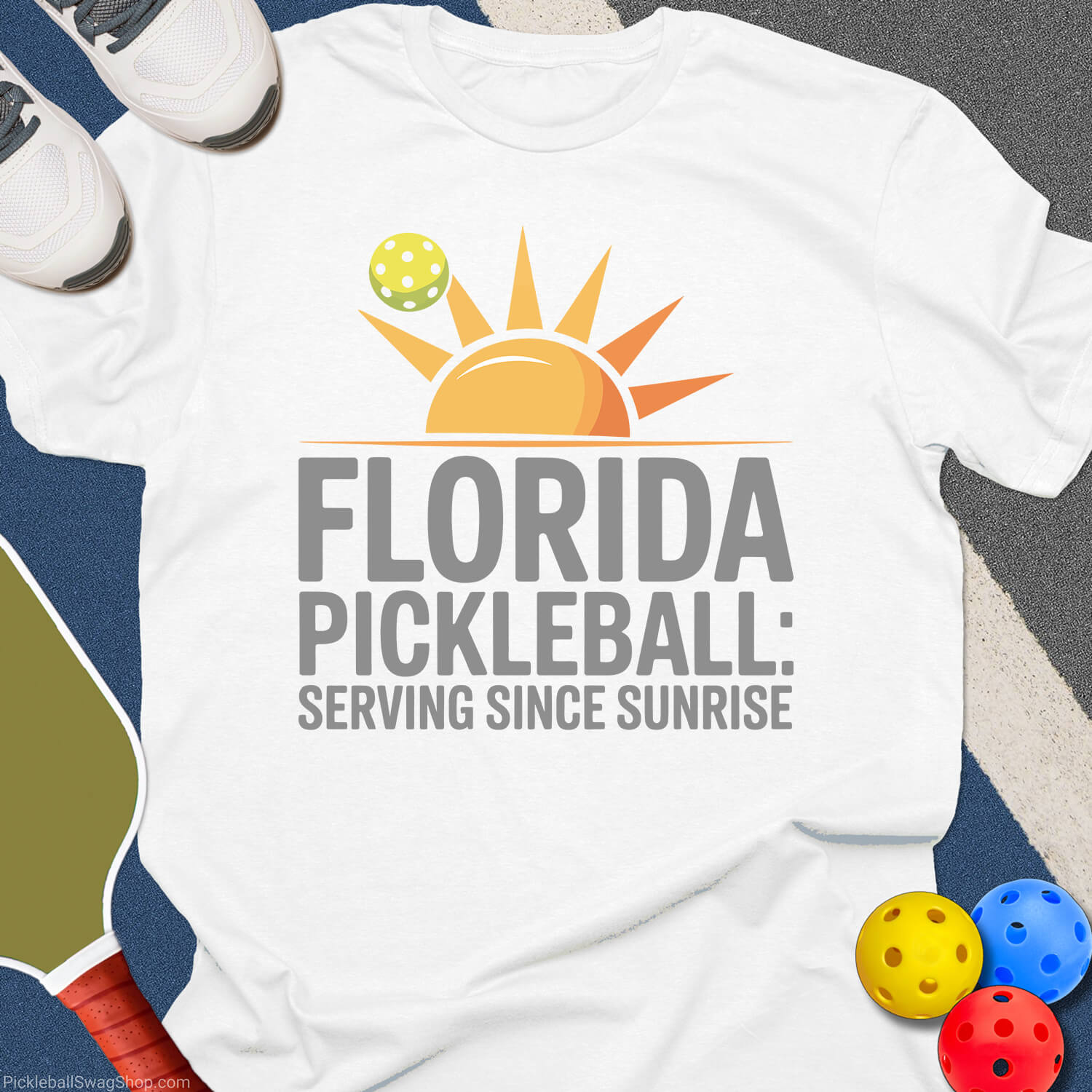 Florida Pickleball Serving T-Shirt