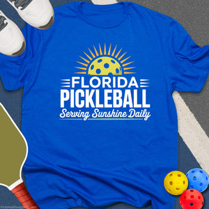 Florida Pickleball Retro Sunset T-Shirt