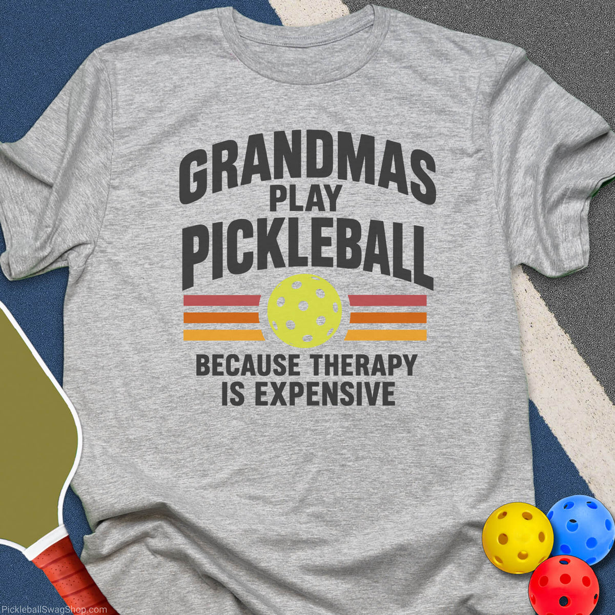 Grandmas Play Pickleball T-Shirt - Sport Grey