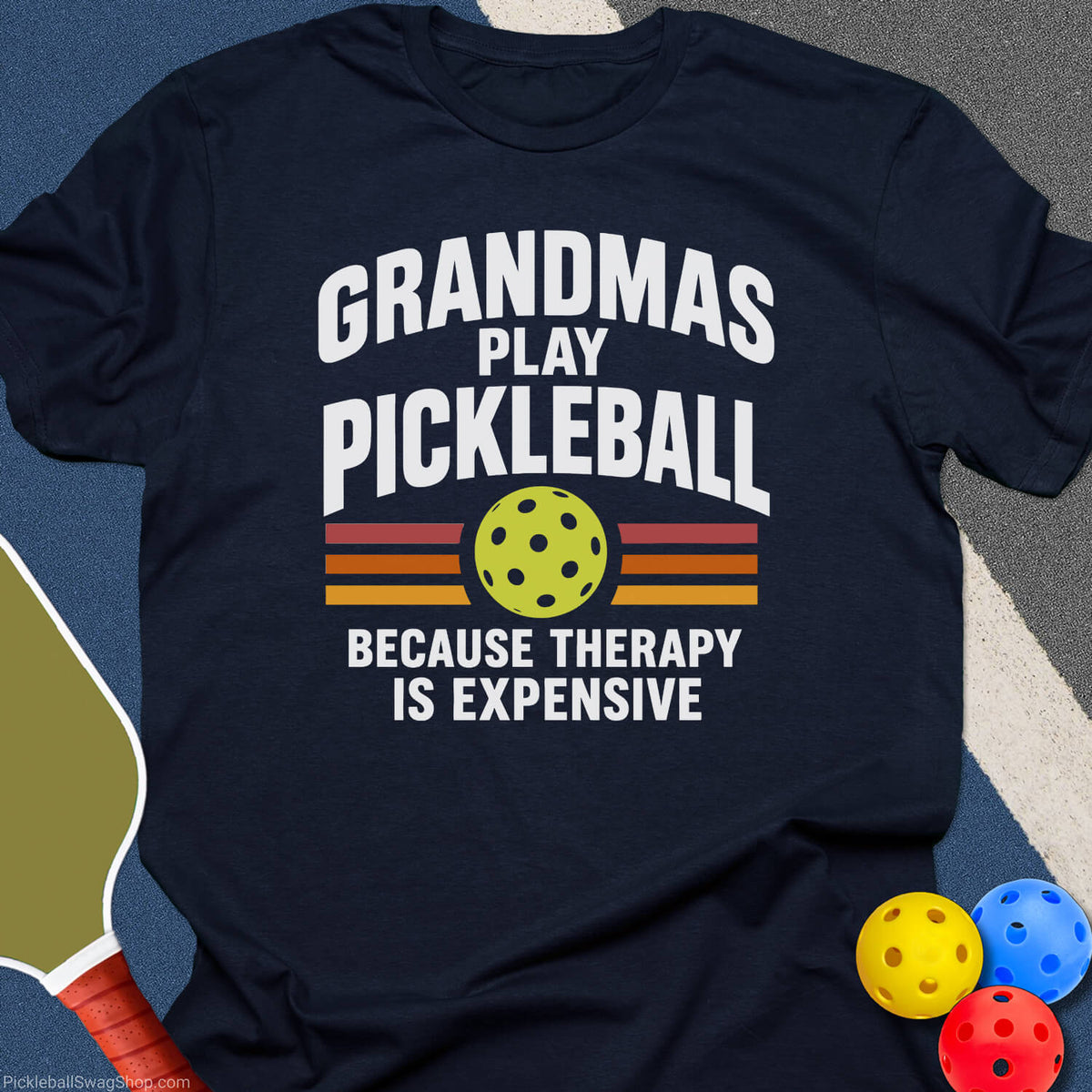 Grandmas Play Pickleball T-Shirt - Navy