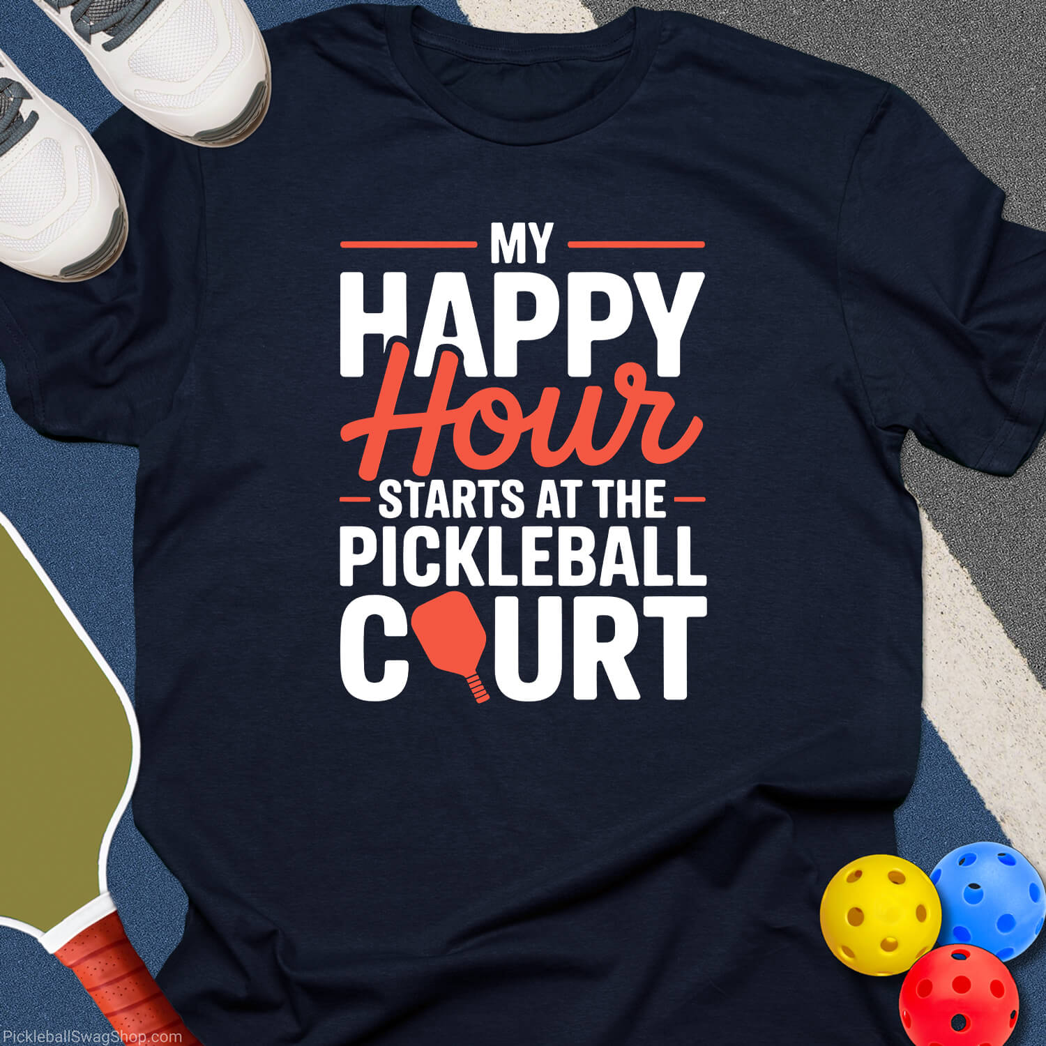 My Happy Hour Pickleball T-Shirt