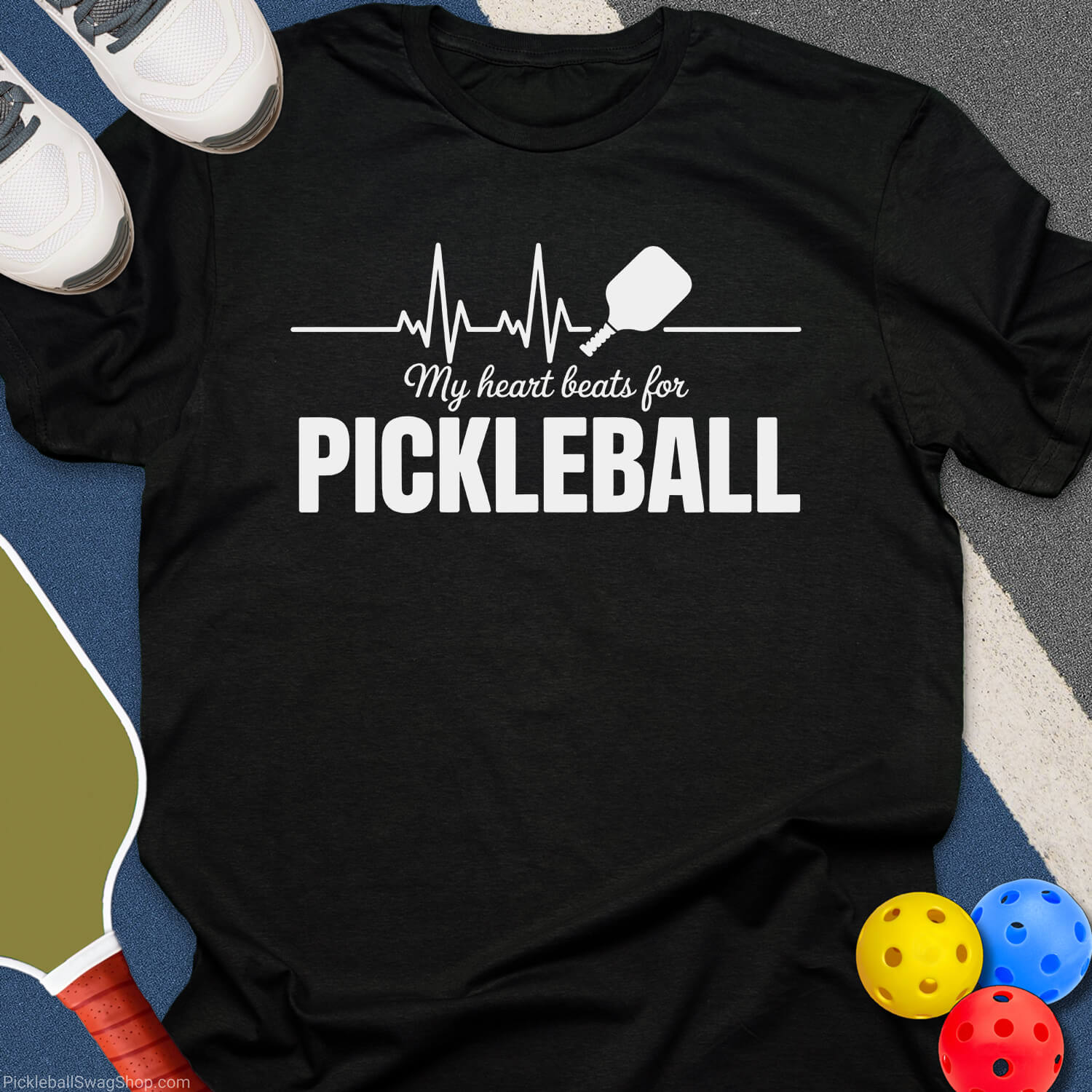 Heart Beats Pickleball Life T-Shirt