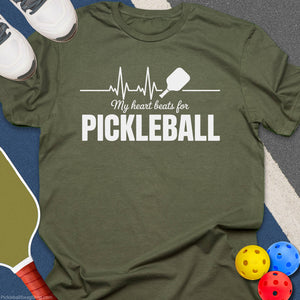 Heart Beats Pickleball Life T-Shirt