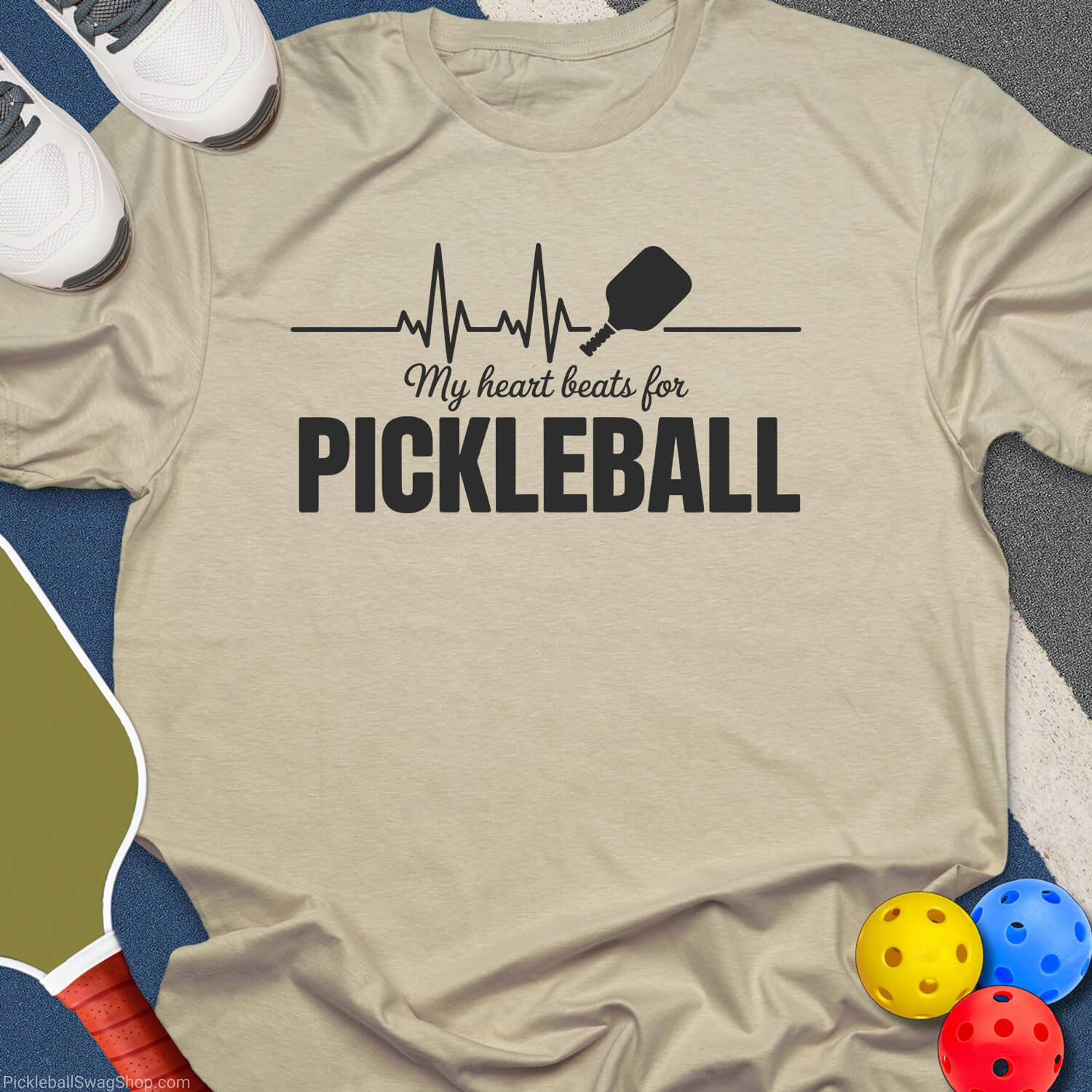 Heart Beats Pickleball Life T-Shirt