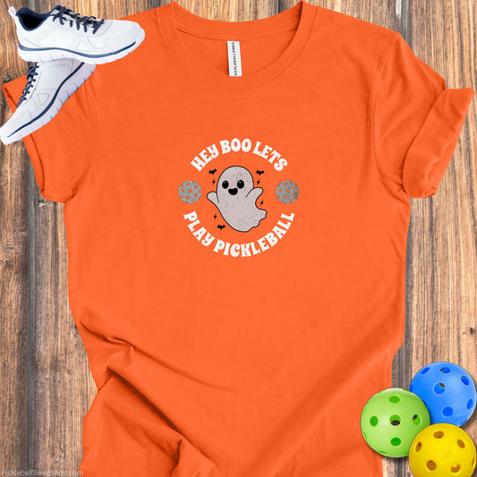 Hey Boo, Let's Play Pickleball Halloween T-Shirt