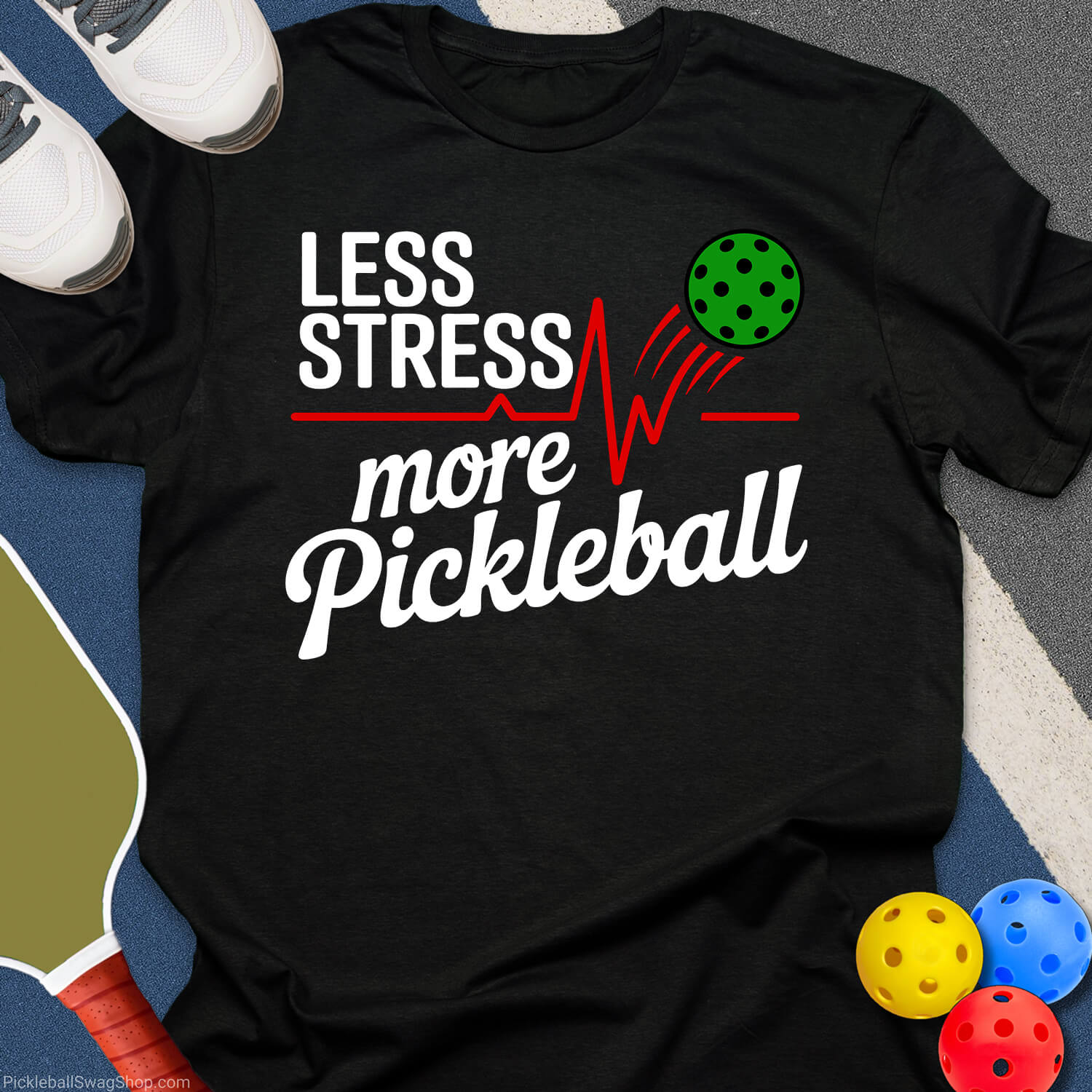 Less Stress More Pickleball T-Shirt