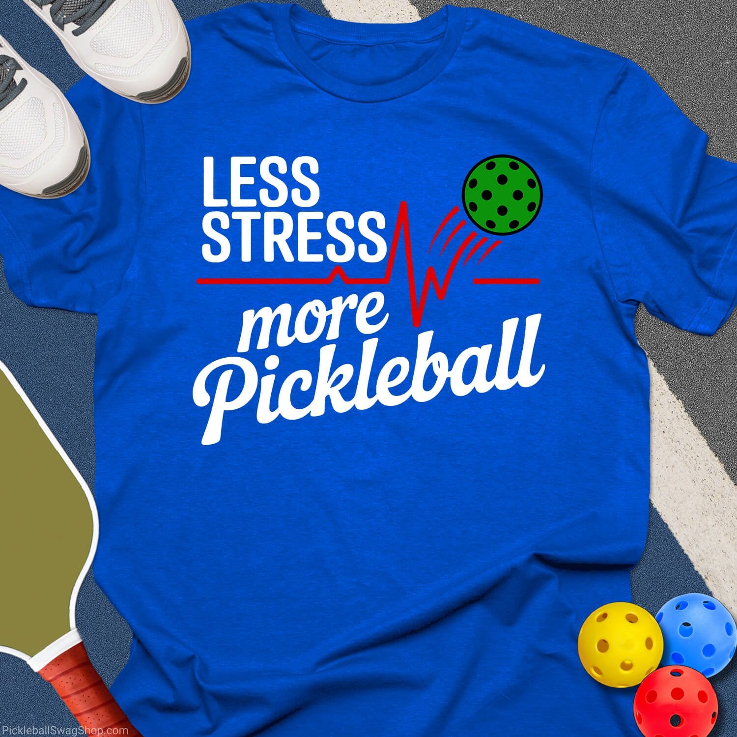 Less Stress More Pickleball T-Shirt