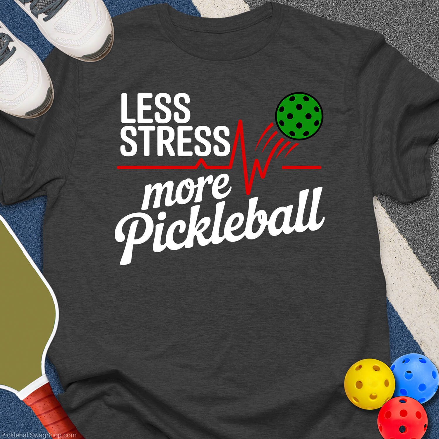 Less Stress More Pickleball T-Shirt