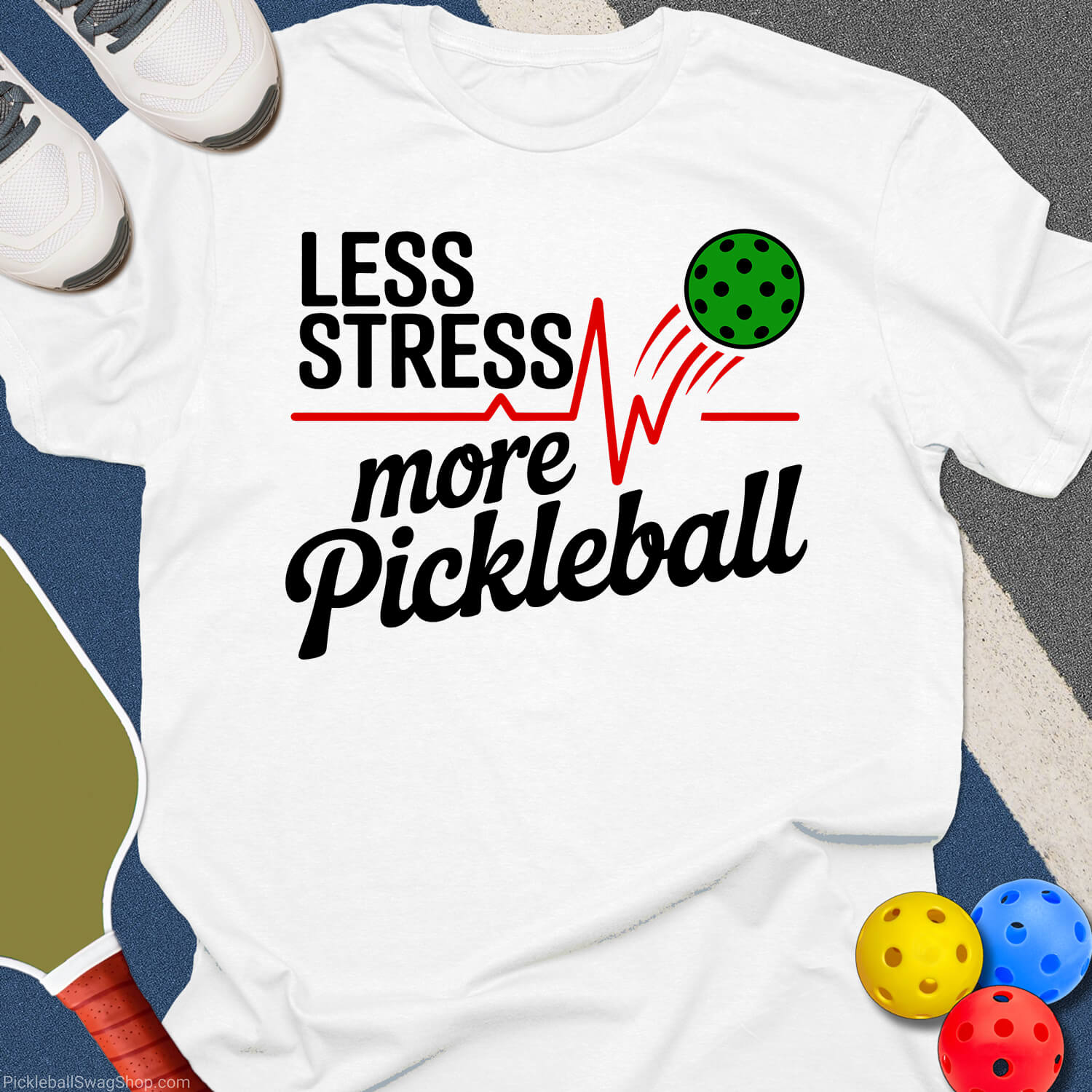 Less Stress More Pickleball T-Shirt