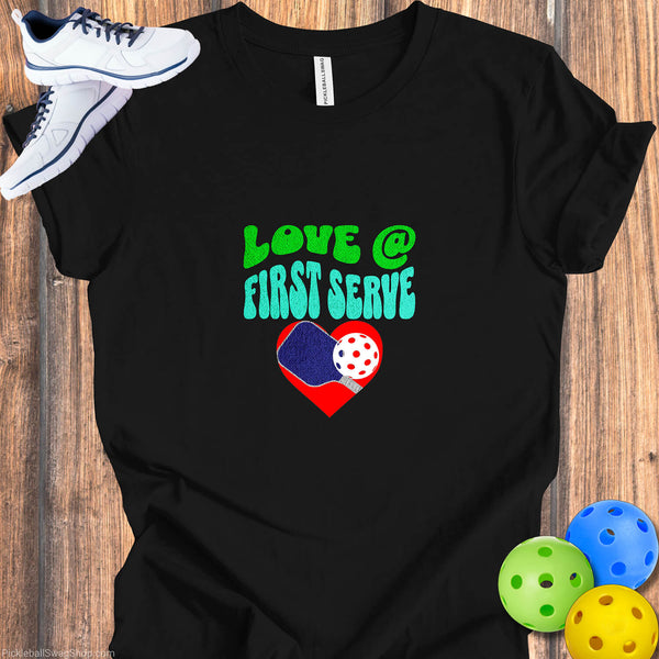 Love at First Serve - Pickleball T-Shirt for Passionate Players