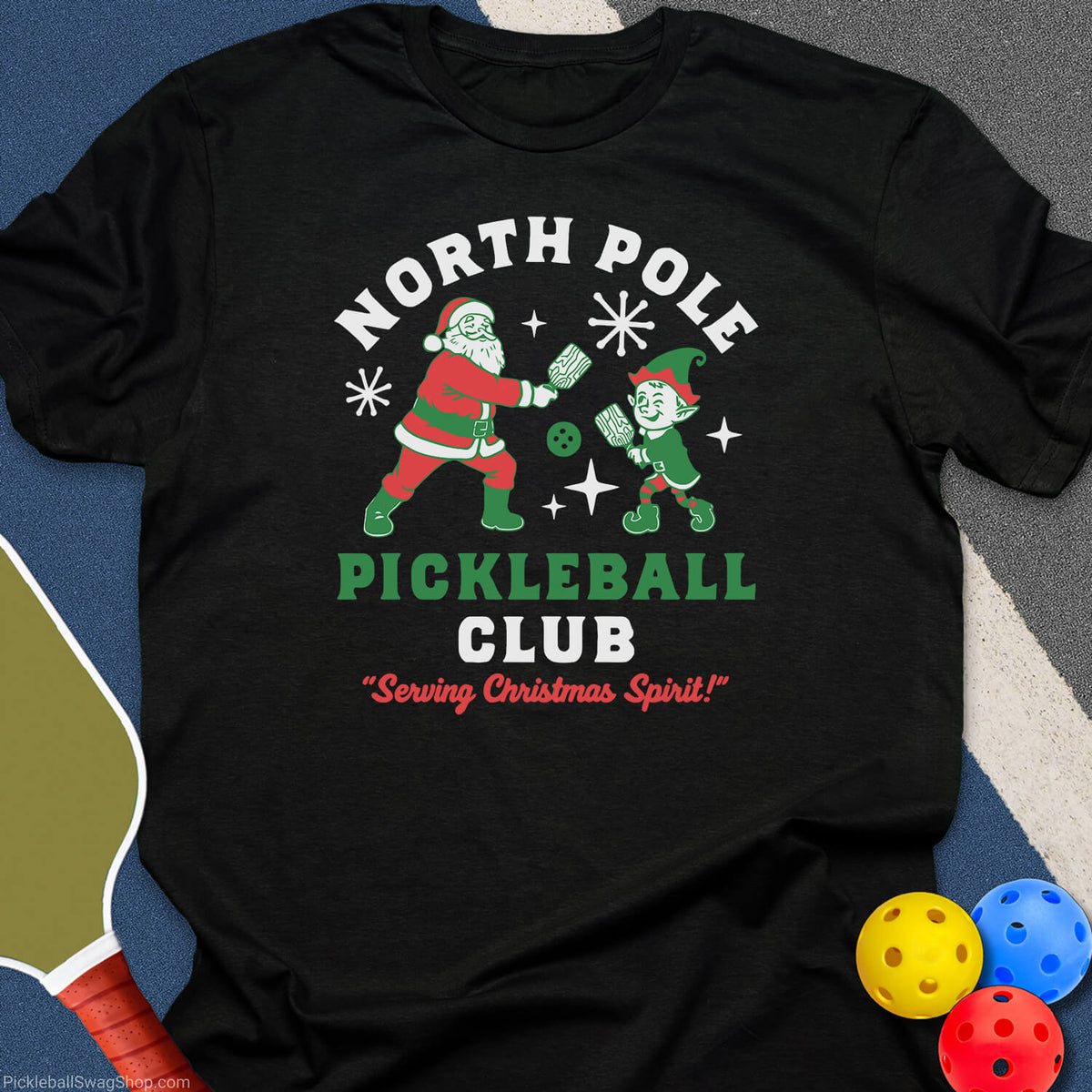 North Pole Pickleball Club T-Shirt - Black