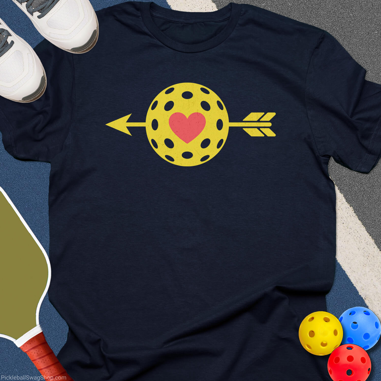 Love Heart Pickleball T-Shirt