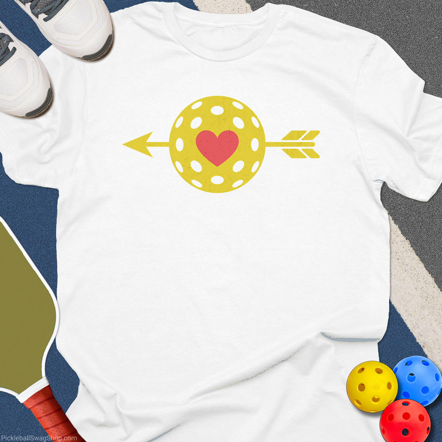 Love Heart Pickleball T-Shirt