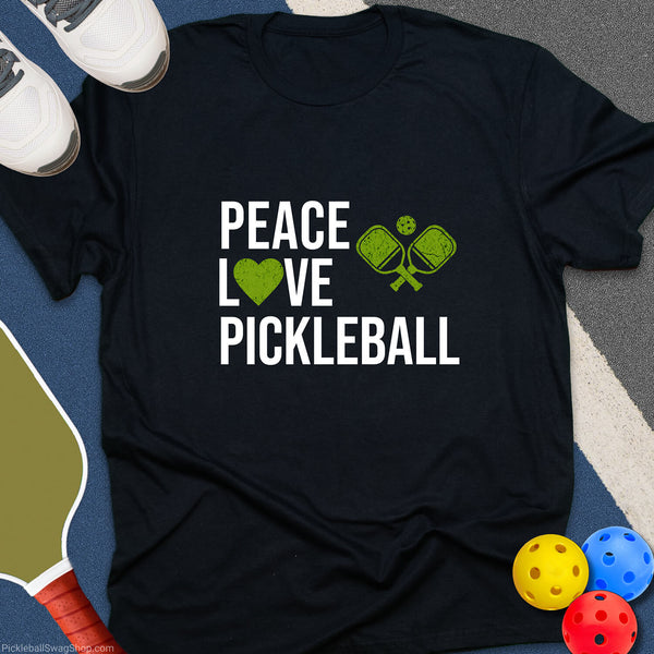 Peace, Love and Pickleball T-Shirt