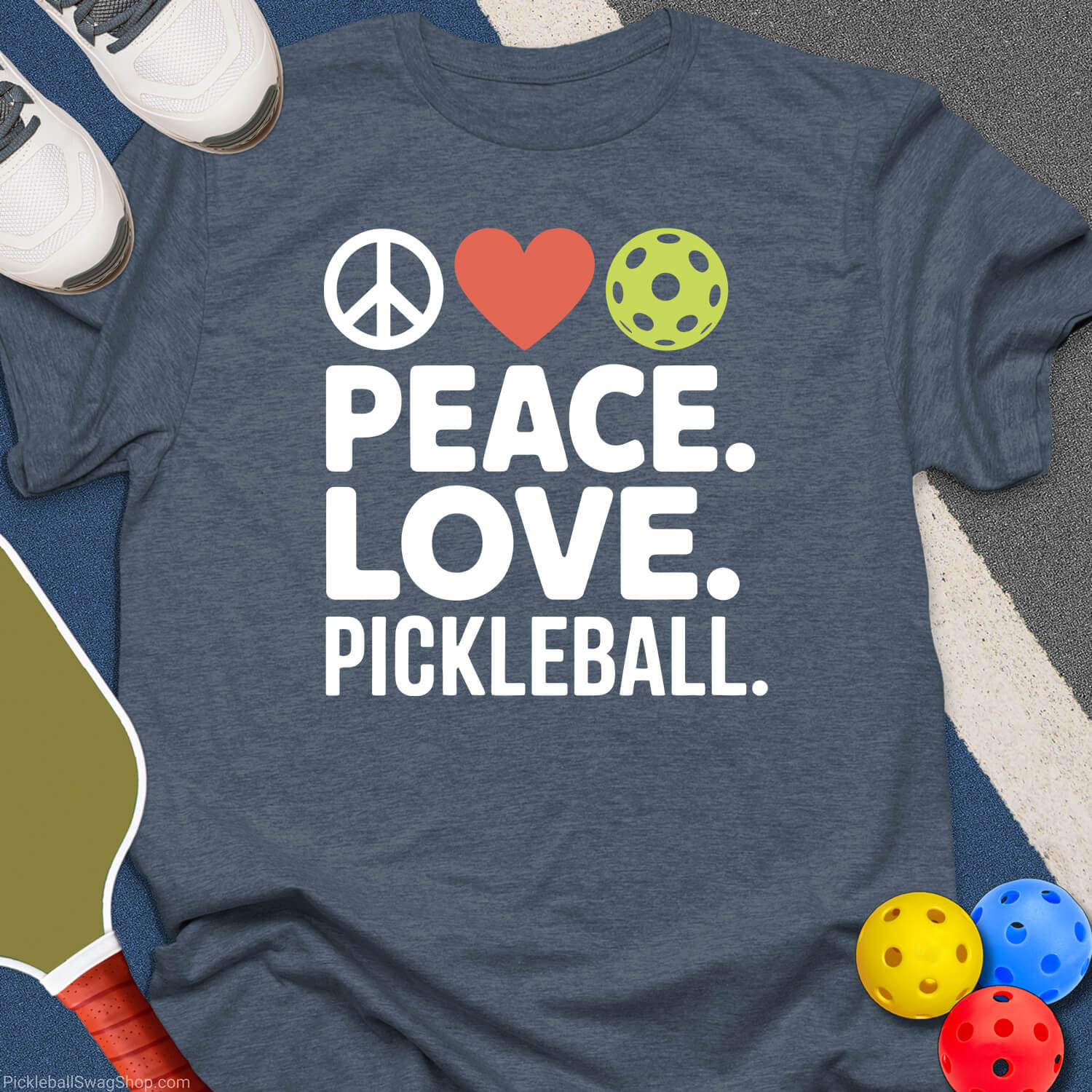 Peace, Love, Pickleball T-Shirt