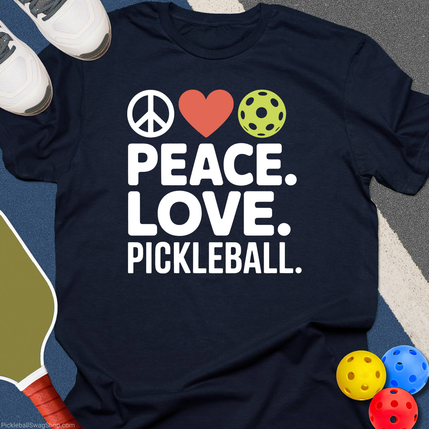 Peace, Love, Pickleball T-Shirt