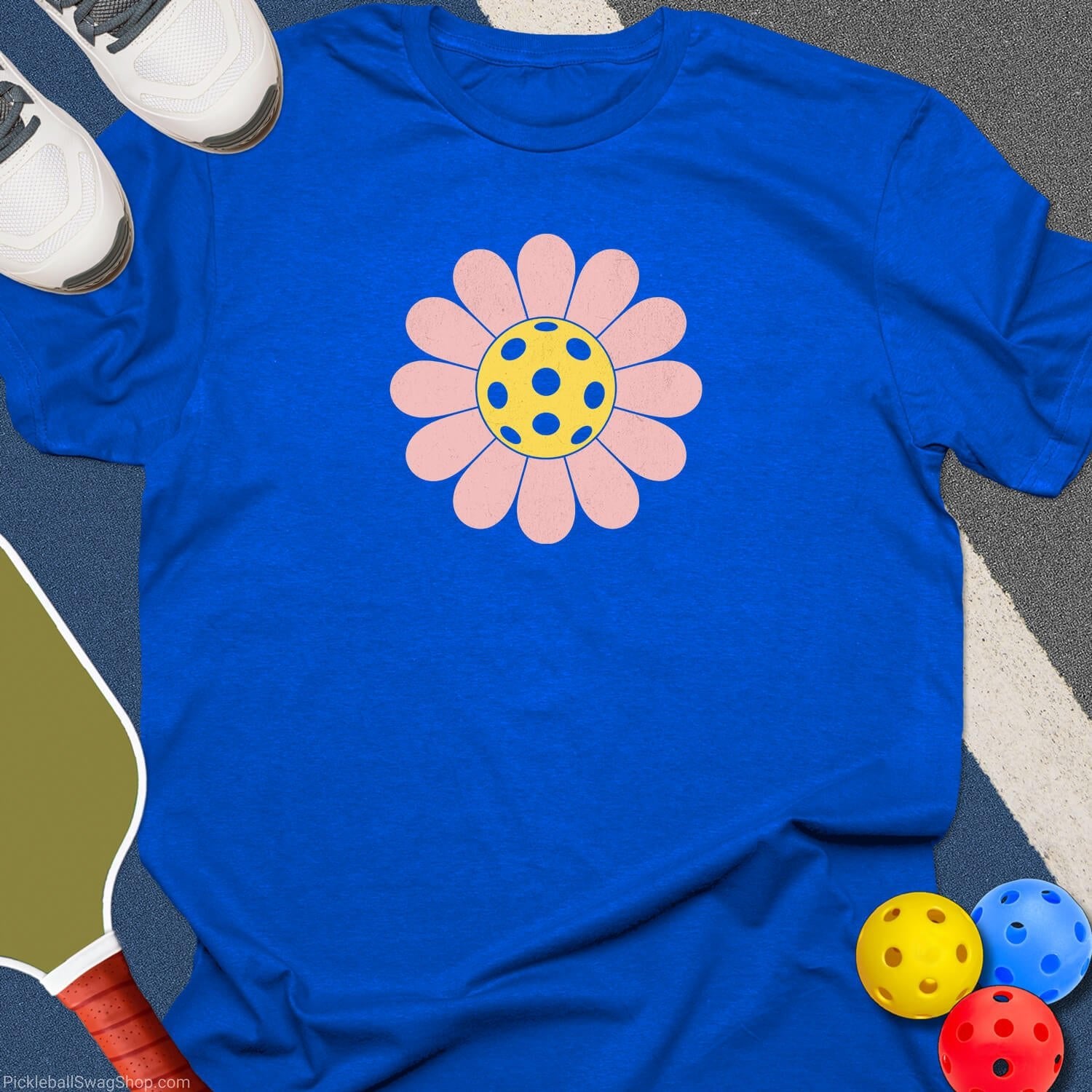 Pickleball Flower Graphic T-Shirt