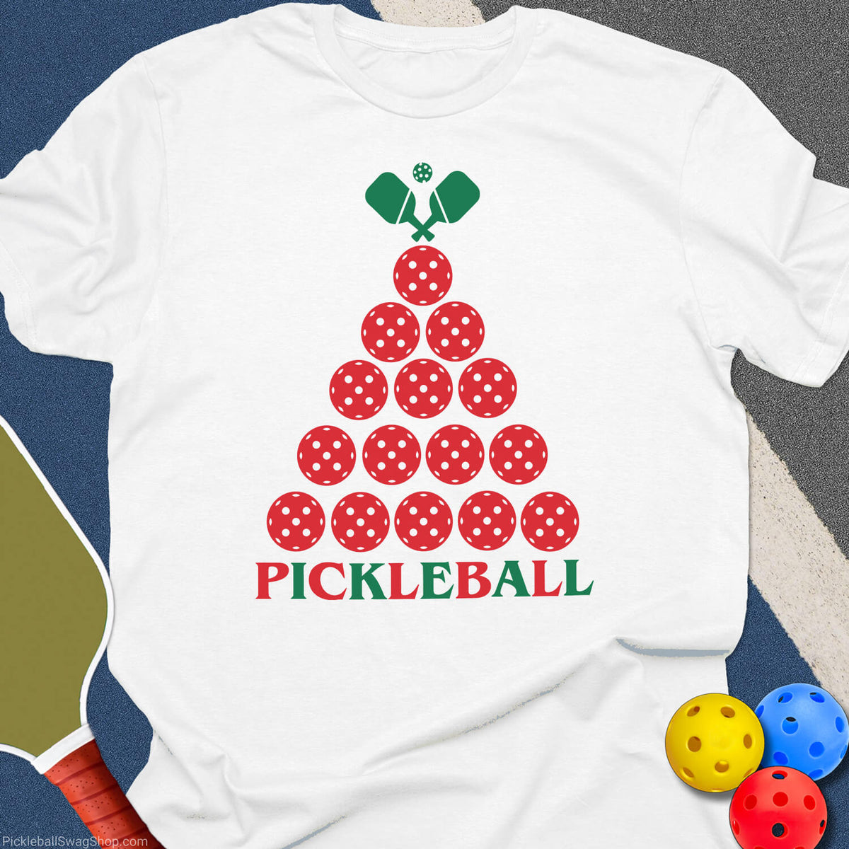 Pickleball Christmas Tree T-Shirt