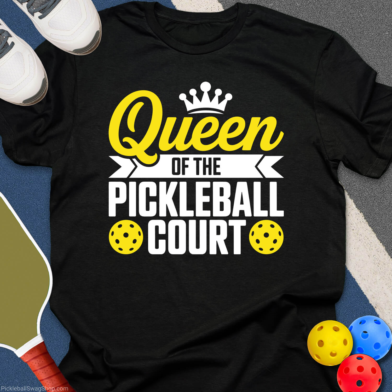 Queen of the Pickleball Court T-Shirt