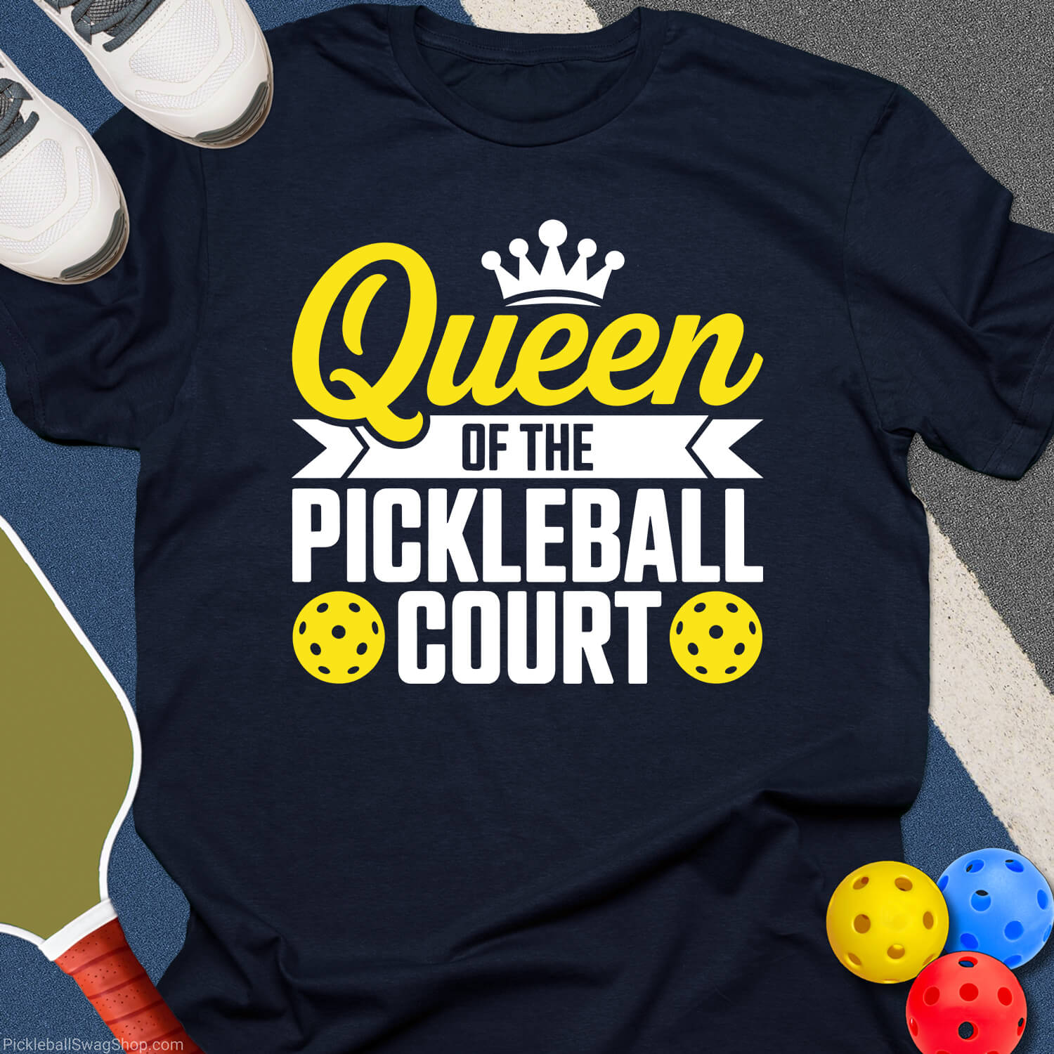 Queen of the Pickleball Court T-Shirt