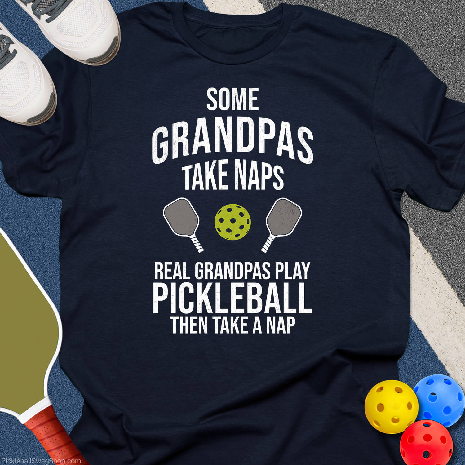 Real Grandpas Play Pickleball T-Shirt