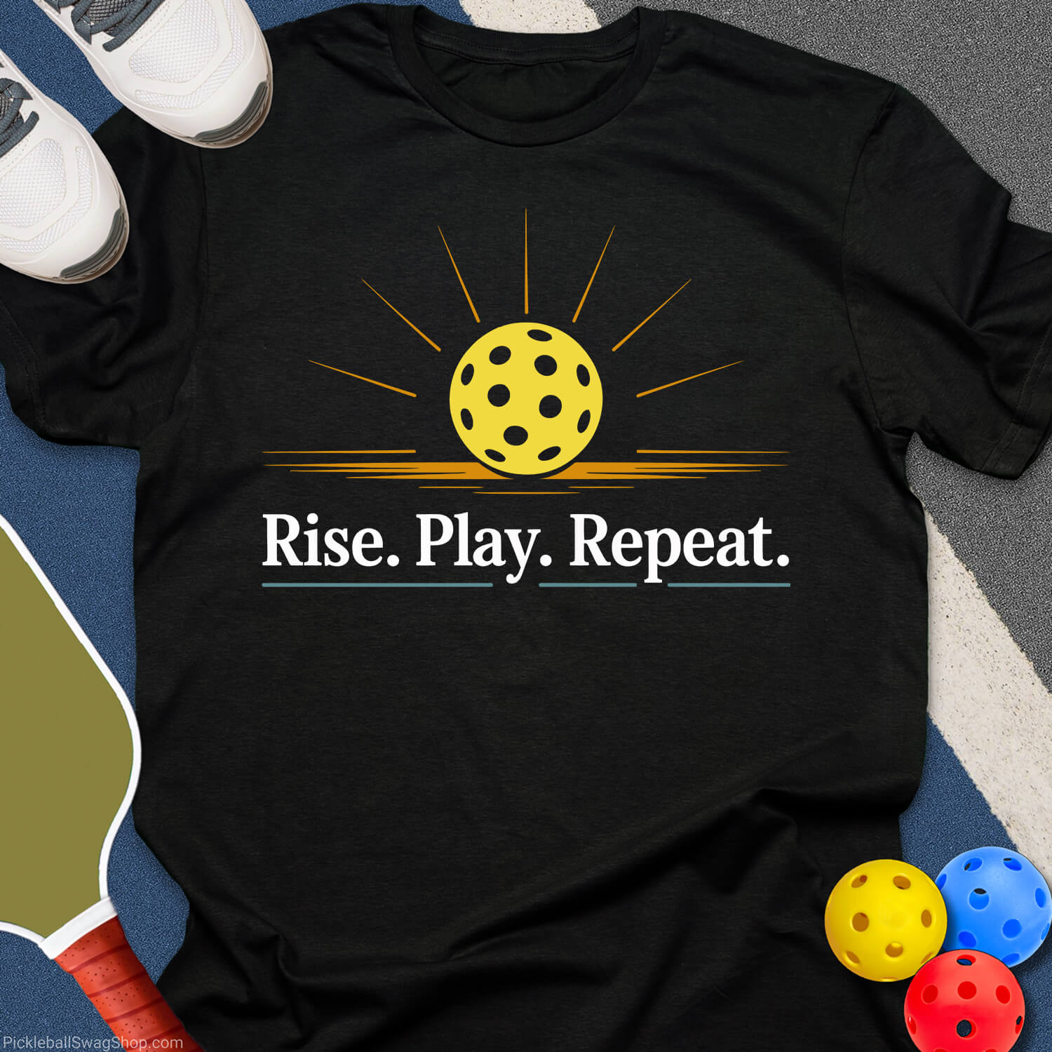 Pickleball Rise Play Repeat T-Shirt
