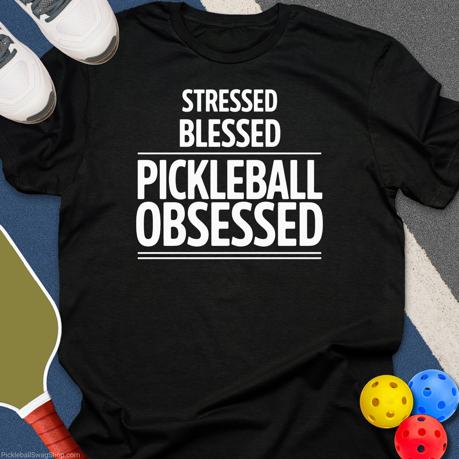 Stressed Blessed Pickleball T-Shirt